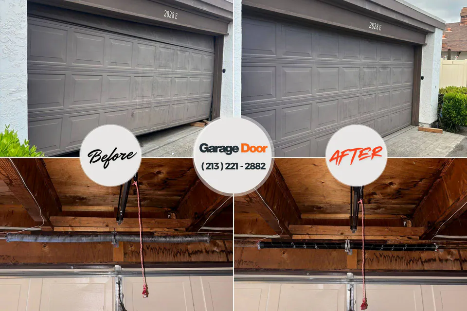 Before and after: garage door repair Canyonville, OR